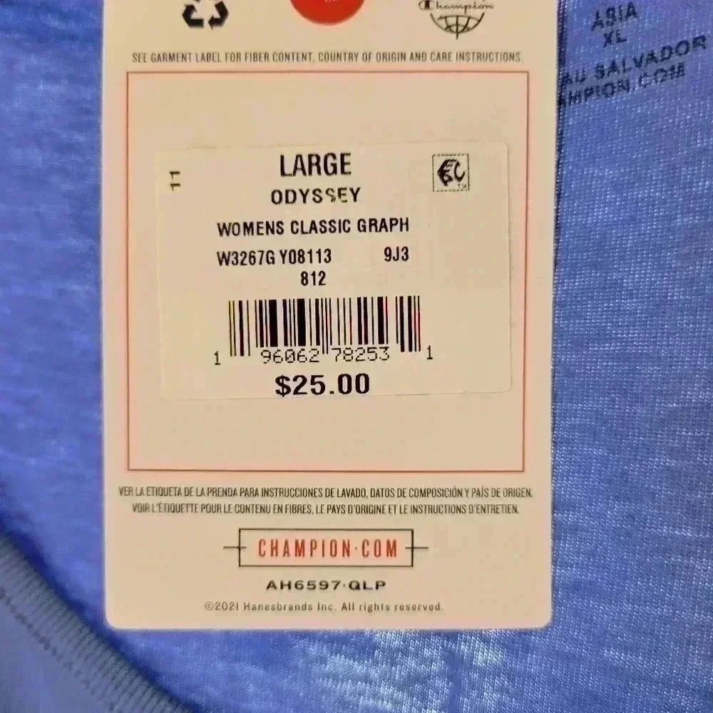 NWT Champion Womens Blue Tank Top, Sz L - Picture 6 of 7